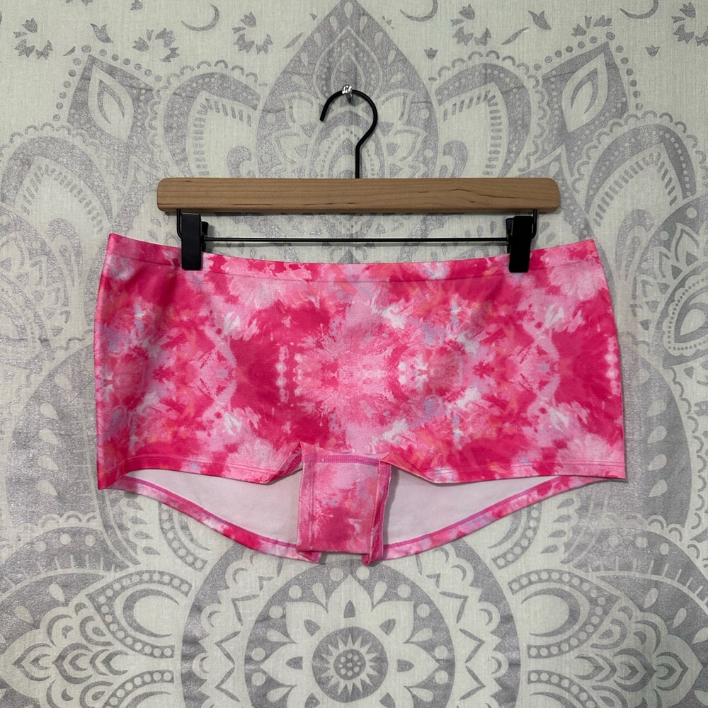New $6 No Boundaries Walmart Stretch Boyshort Shorts Panty Pink Tie Dye XXXL
